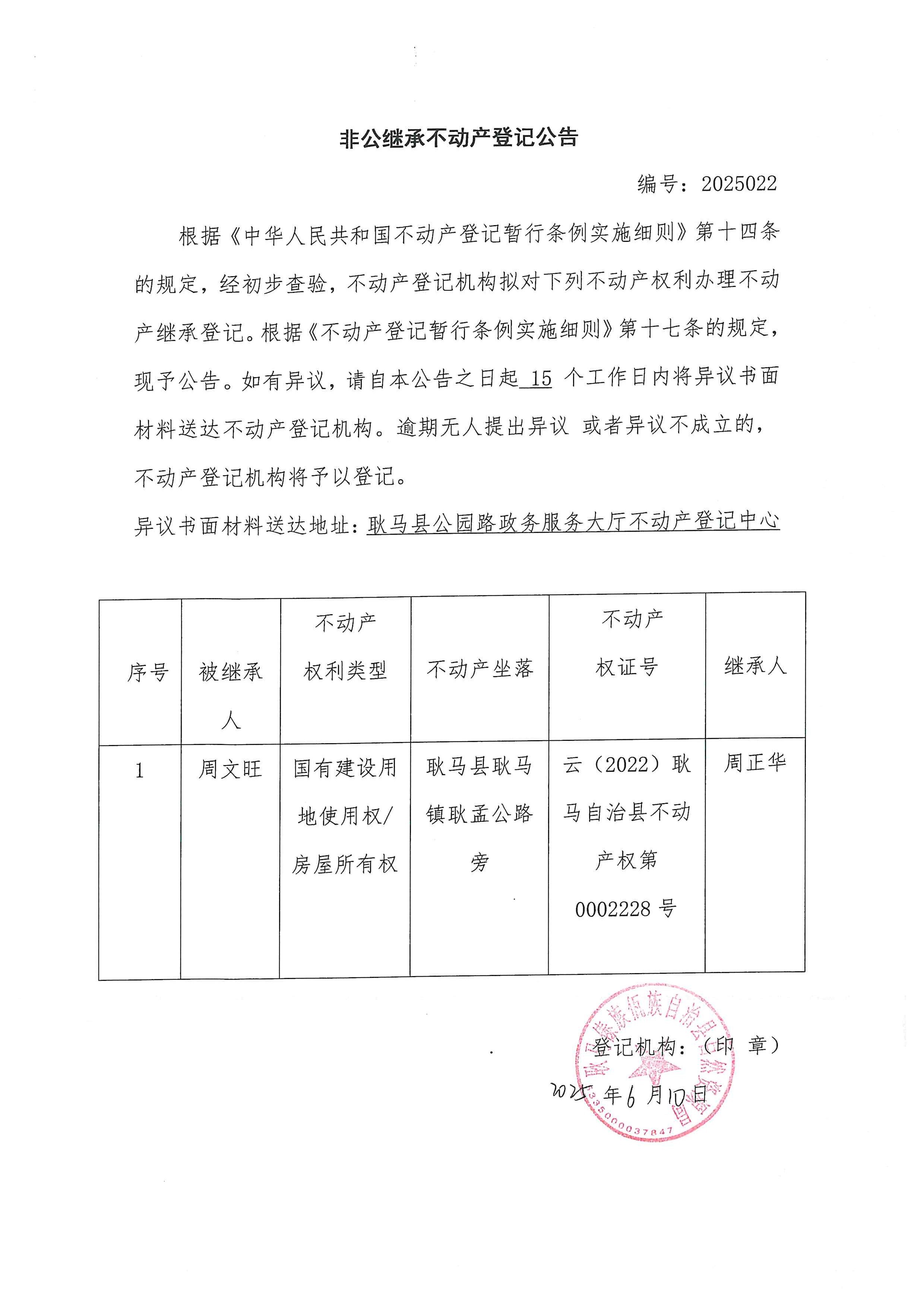 22.非公继承不动产登记公告（周文旺）.jpg